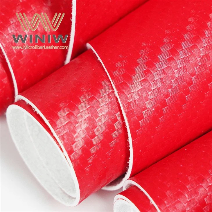 Imitation Carbon Fiber Material Microfiber Leather For Hockey Gloves